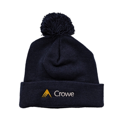 Picture of Crowe Solid Pom Pom Beanie - Navy